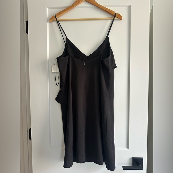 NWT Chelsea28 Asymmetrical Black Satin Ruffled Dress Size Small - Picture 6 of 8